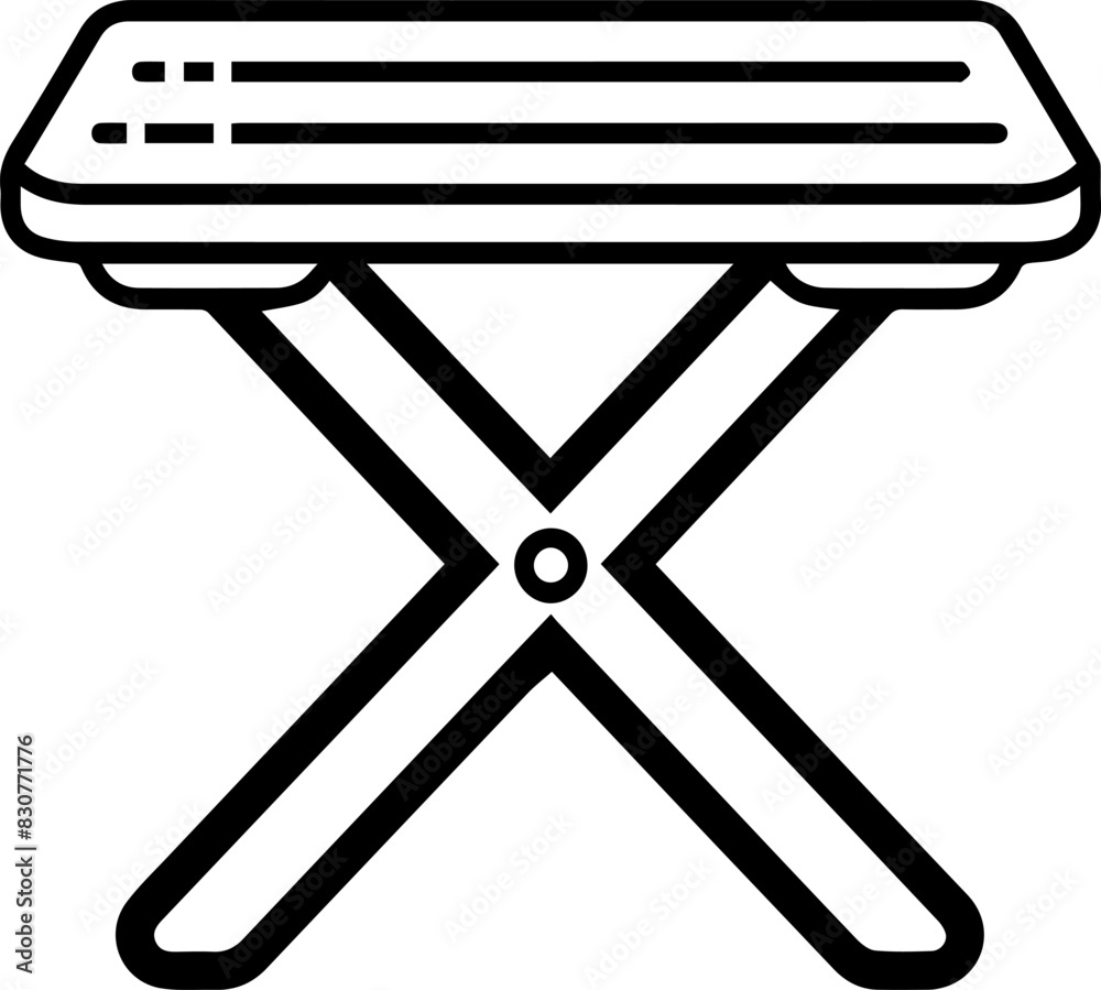 Сamping picnic table stool icon line style Сamping picnic table stool icon line style