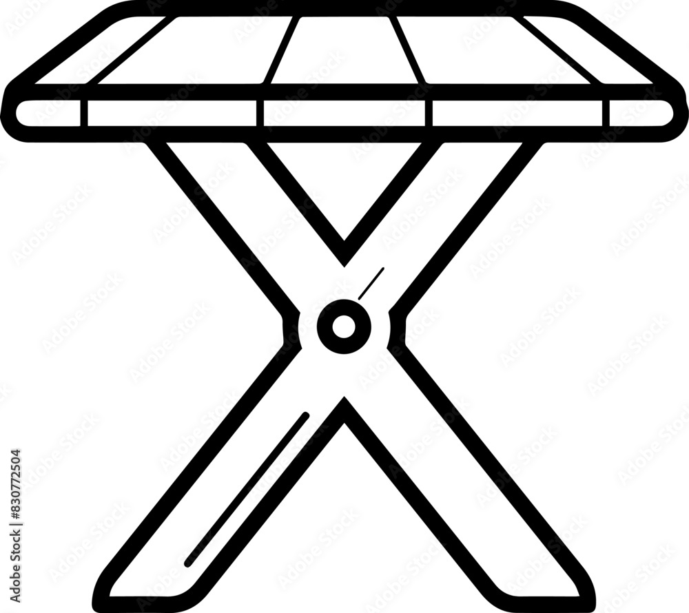 Сamping picnic table stool icon line style Сamping picnic table stool icon line style