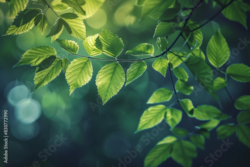 Serene Green Leaves in Sunlight Natures Beauty Captured