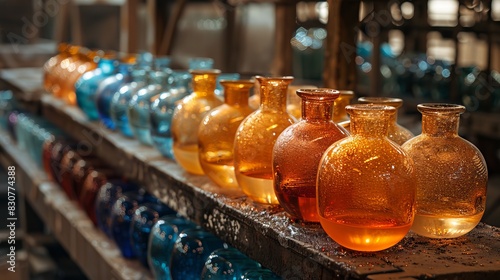 Artisan glassware on production line