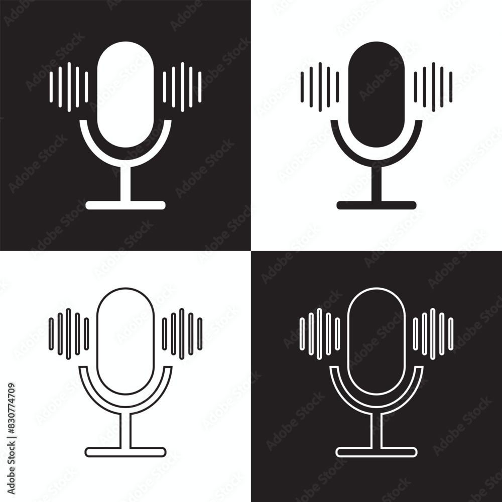 microphone mic icon, voice icon symbol buttons. Vector illustration . EPS 10 microphone mic icon, voice icon symbol buttons. Vector illustration . EPS 10