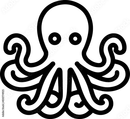 Octopus cute icon line style