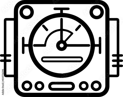 Appliance electric gauge icon line style