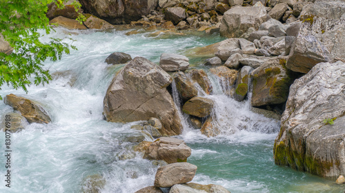 water flowing over rocks