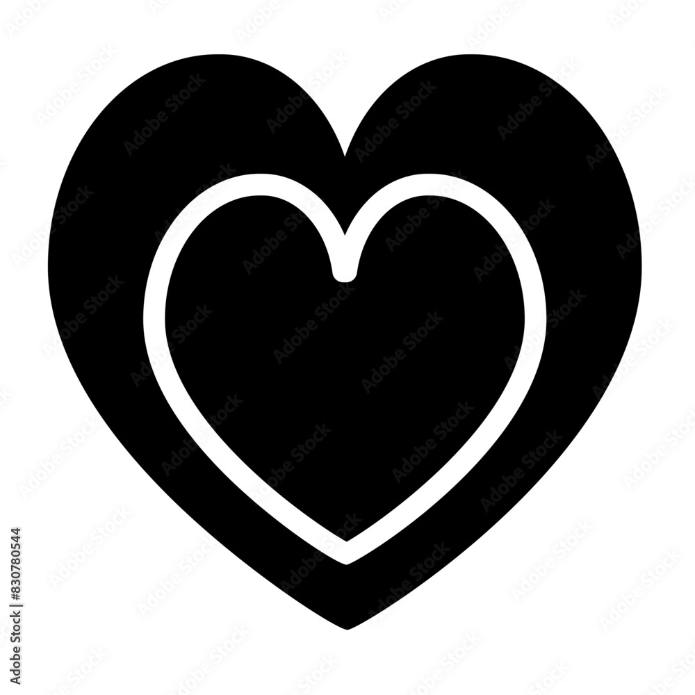 heart in heart glyph style heart in heart glyph style