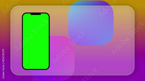 Green Screen Smartphone Mockup with Gradient Background and Copy Space photo