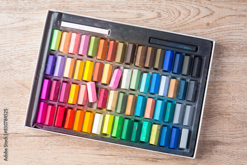 flat lay stationery color sticks