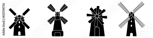 Mill icon vector set. Windmill illustration sign collection. Farmhouse symbol. Grinder logo.