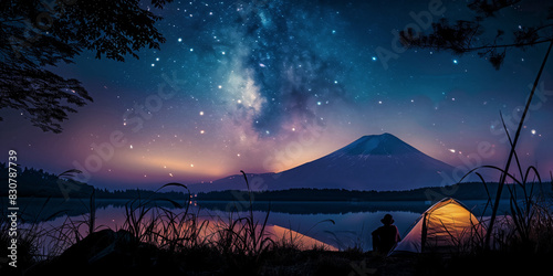 満天の星空を見ながらのキャンプ photo