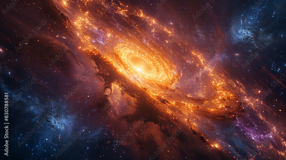 Fototapeta premium Massive Black Hole Amidst Star-Filled Space