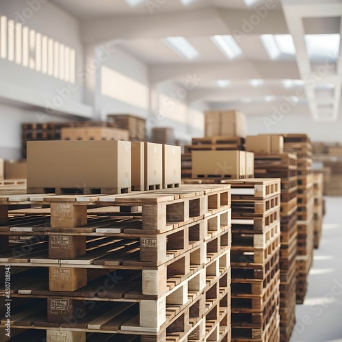 Set of wooden pallet for warehouse - 1