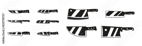 Kitchen Knife Vector Illustration Set