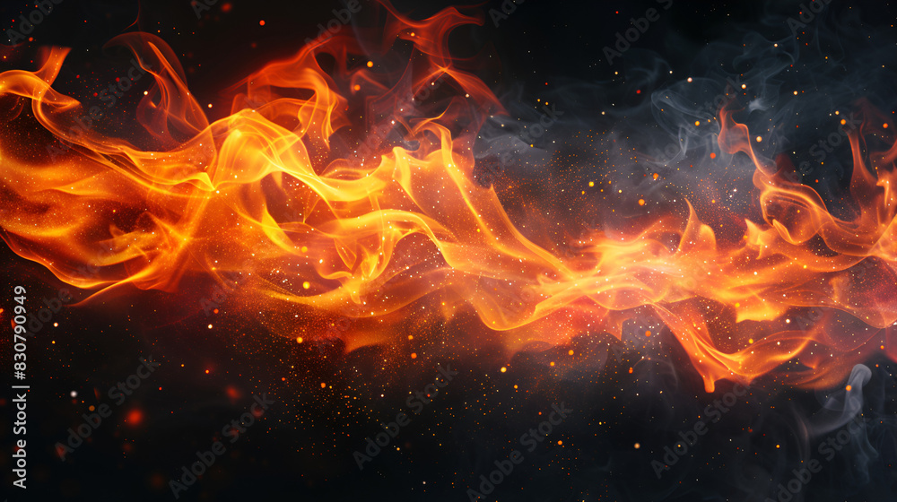 Fire flame on transparent background huge bomb explosion Fire flames on transparent background, Generative  AI 