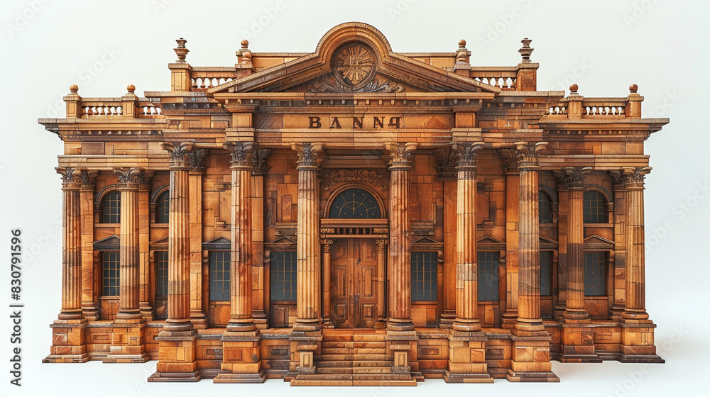 Obraz premium Wooden Model Building Display