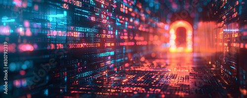 Wallpaper Mural Cybersecurity concept with futuristic elements and text space Torontodigital.ca