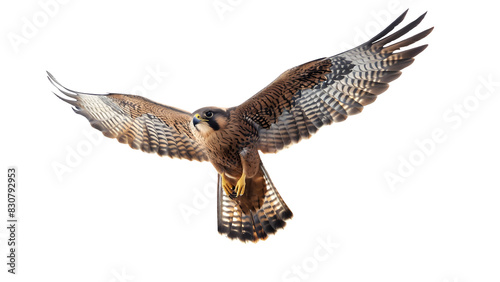 Hawk with its wing spread isolated on a transparent background, PNG, Ai