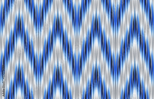 Design Textile ikat wave abstract geometric ikat, design ikat vector for background, wallpaper, carpet, wrapping, fabric, textile fashion wearing.