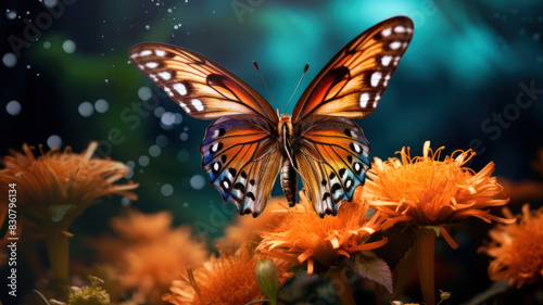 A butterfly wings landing on a  flower