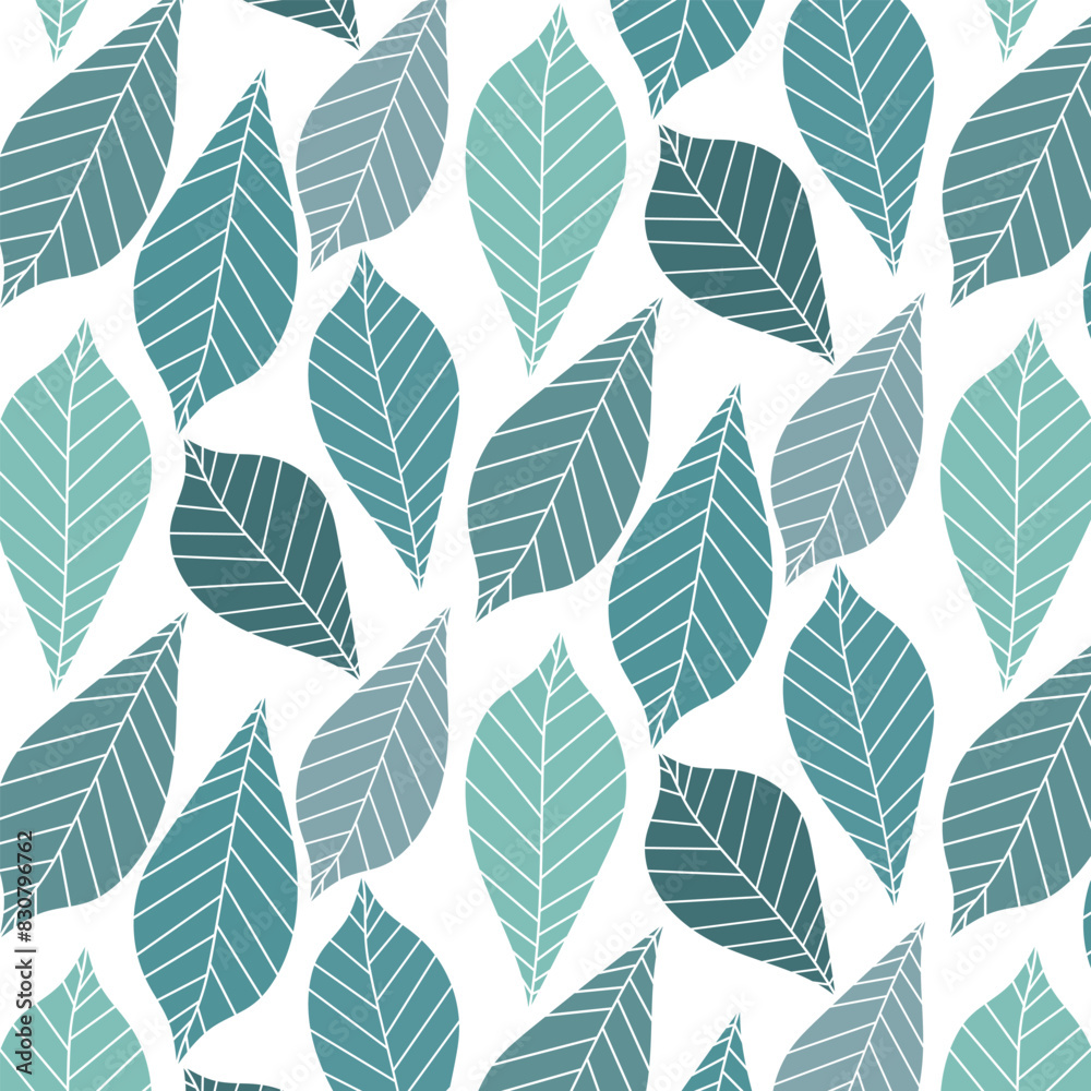 Abstrasct natural leaves pattern, vintage illustration background, botanical leaf monochrome graphic abstract design.	
