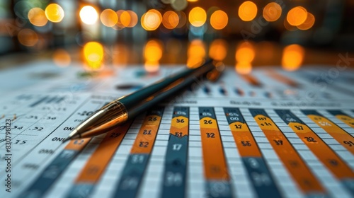 Analyzing Sales Data Growth Graph Chart and Stock Market Trends on Blue Background: Business Strategy Insights 