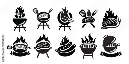 BBQ Grill Logo Vector Set
