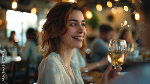 A woman enjoying wine