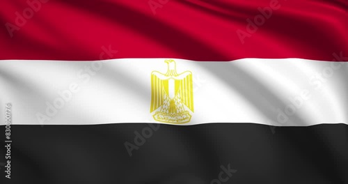 flag of Egypt. Egyptian flag background. 4k 60FPS photo