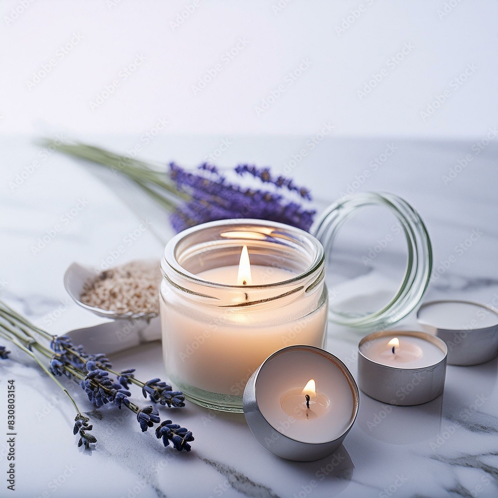ラベンダーとアロマキャンドル