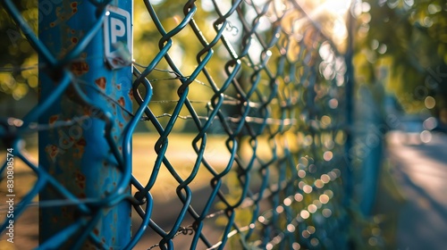 A black metal fence with the letters PY on it photo