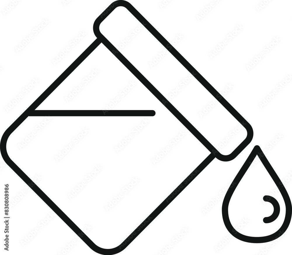 Vector illustration of a chemical beaker with a single drop, symbolizing scientific research and experiments
