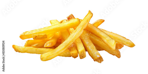 French fries or potato fries with salt taste isolated white on background