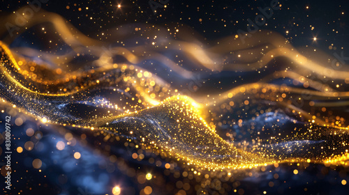 Golden particle background, abstract graphic poster PPT background