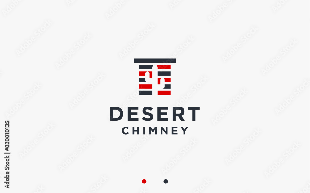 chimney with cactus logo design vector silhouette illustration chimney with cactus logo design vector silhouette illustration