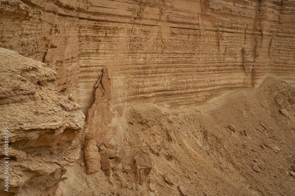 Naklejka premium Mountains, An erosion formation in the desert near Elephant Rock, near Al-Ula, Saudi Arabia