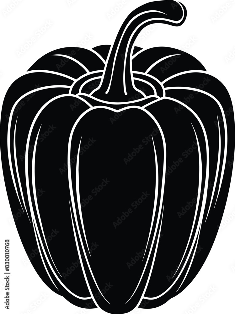 Cute Bell pepper silhouette vector illustration Cute Bell pepper silhouette vector illustration
