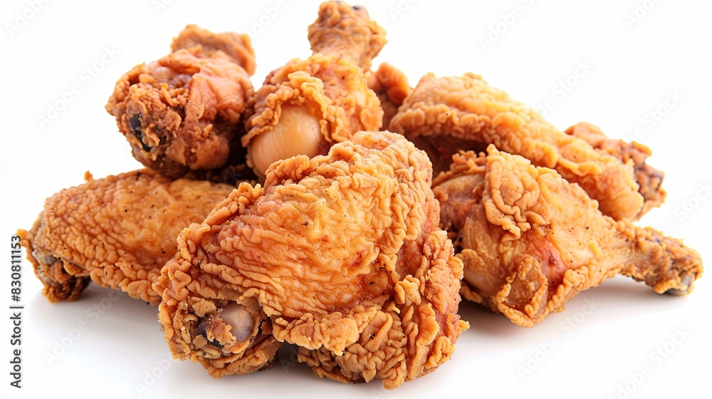 Fried chicken isolated on white background Fried chicken isolated on white background