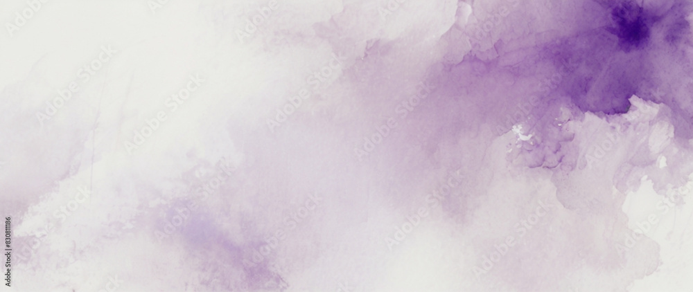 Fototapeta premium Violet and white abstract watercolor background