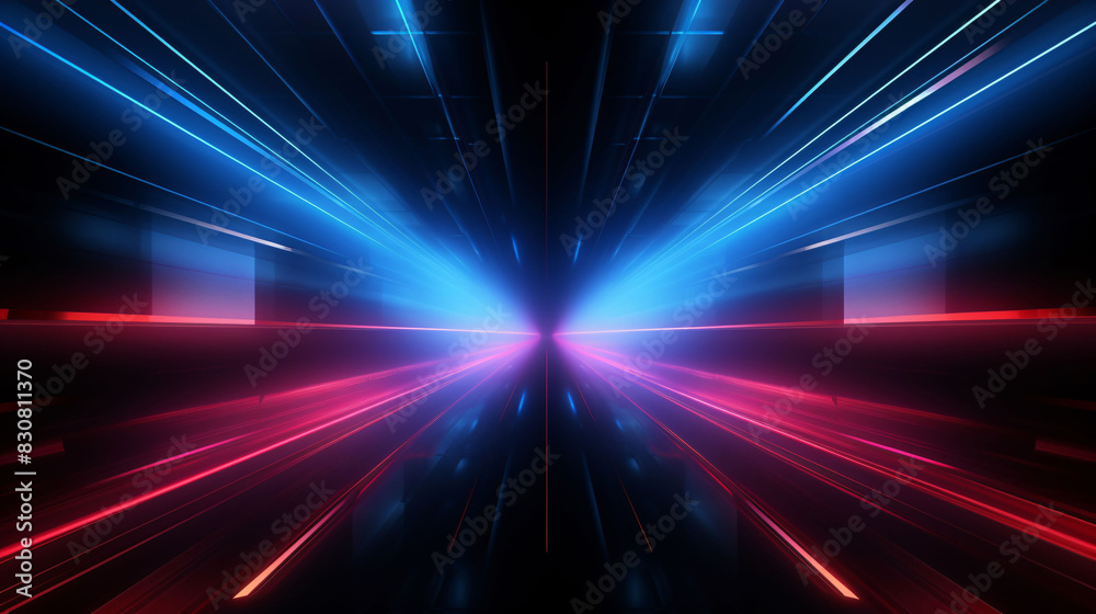 Lights and stripes moving fast on dark background, futuristic technology colorful background Lights and stripes moving fast on dark background, futuristic technology colorful background