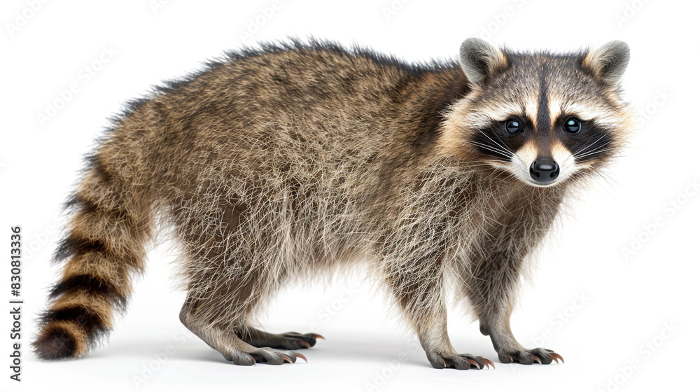Obraz premium Raccoon Standing on White Surface
