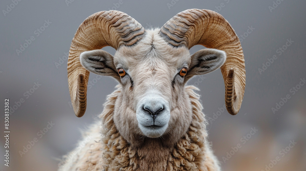 Close Up of a Ram With Large Horns Close Up of a Ram With Large Horns