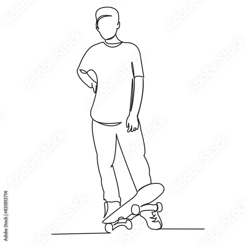 a boy with a skateboard