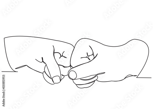 continuous single drawn one line greeting gesture hand-drawn picture silhouette. Line art.