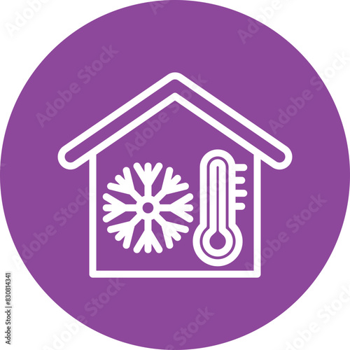 Cold Storage line circle icon