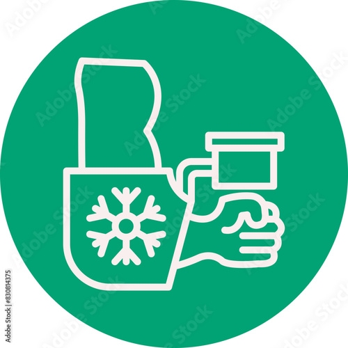 Cold Therapy Arm line circle icon