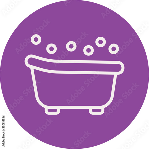 Ice Bath line circle icon