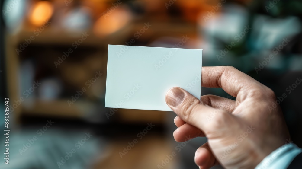 Hand holding a business card, closeup, blurred networking event background, professional and vibrant, highresolution image, dynamic and detailed Hand holding a business card, closeup, blurred networking event background, professional and vibrant, highresolution image, dynamic and detailed
