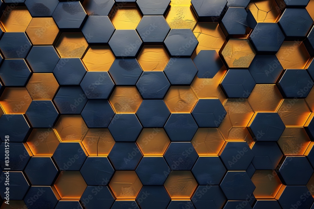 Abstract hexagon background in golden and black colors. Abstract hexagon background in golden and black colors.