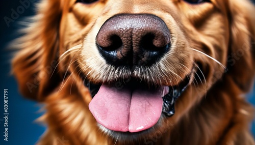 A dog's muzzle with an open mouth close-up photo