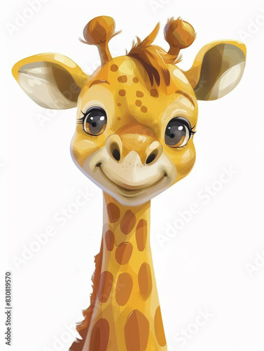 Baby giraffe illustration on a white background.