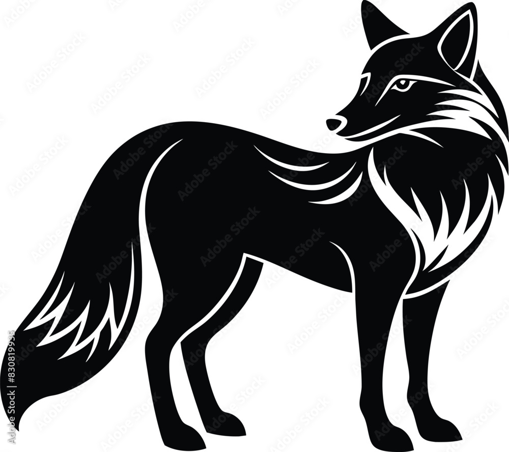 Fox silhouette vector illustration design Fox silhouette vector illustration design